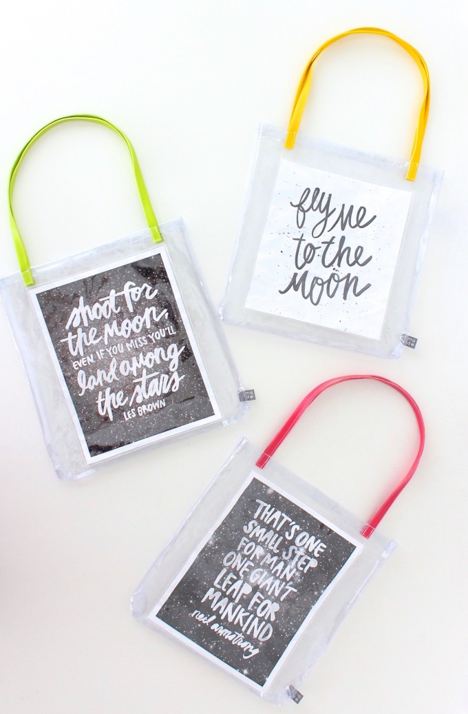 How to sew vinyl bags with quotes. Quote Totes on MADE