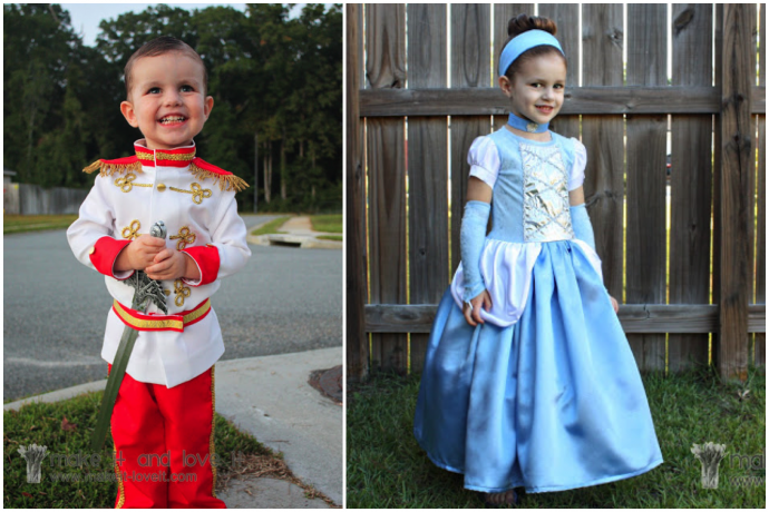 Cinderella and Prince Charming costumes from Make It and Love It