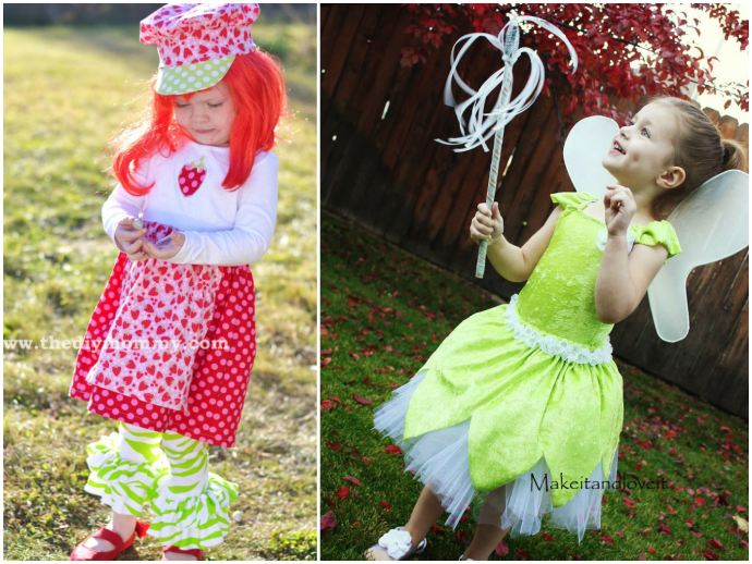 Strawberry Shortcake and Tinkerbell Halloween costume tutorials