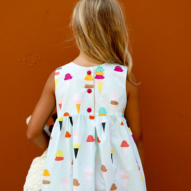 Geranium Dress from Made by Rae  |  Boardwalk Delight fabric collection designed by Dana Willard for Art Gallery Fabrics - Ice Cream Birthday Dress from Made by Rae