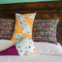 Boardwalk Delight fabric collection designed by Dana Willard for Art Gallery Fabrics - quilted pillows from Andrea's Notebook