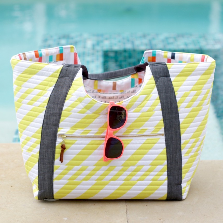 Boardwalk Delight fabric collection designed by Dana Willard for Art Gallery Fabrics - Poolside Tote by Anna Graham