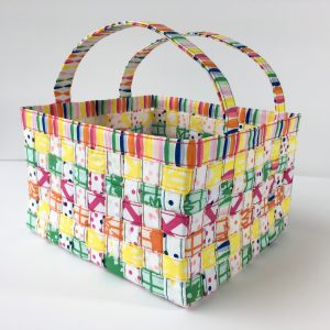 woven easter basket tutorial from Mister Domestic | Fiesta Fun fabric collection designed by Dana Willard for Art Gallery Fabrics