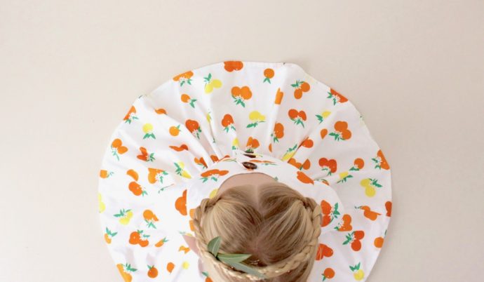 Citrus Sunrise skirt and top using Fiesta Fun Fabrics by Dana Willard for Art Gallery Fabrics
