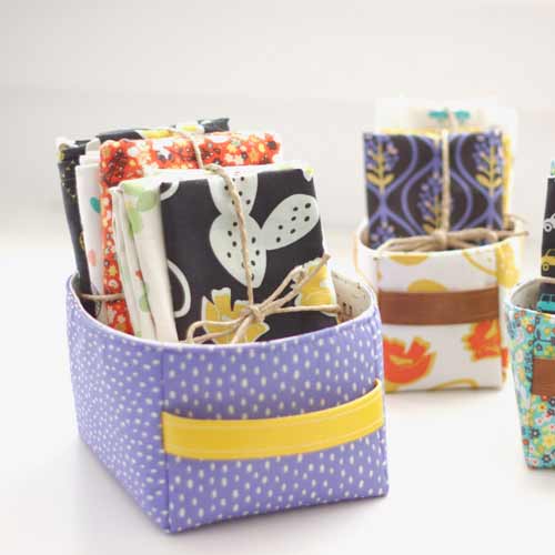 Fabric from Day Trip fabric collection by Dana Willard for Art Gallery Fabrics | Hold It Bin pattern from MADE Everyday