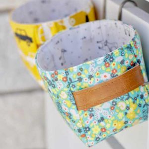 Fabric from Day Trip fabric collection by Dana Willard for Art Gallery Fabrics | Hold It Bin pattern from MADE Everyday