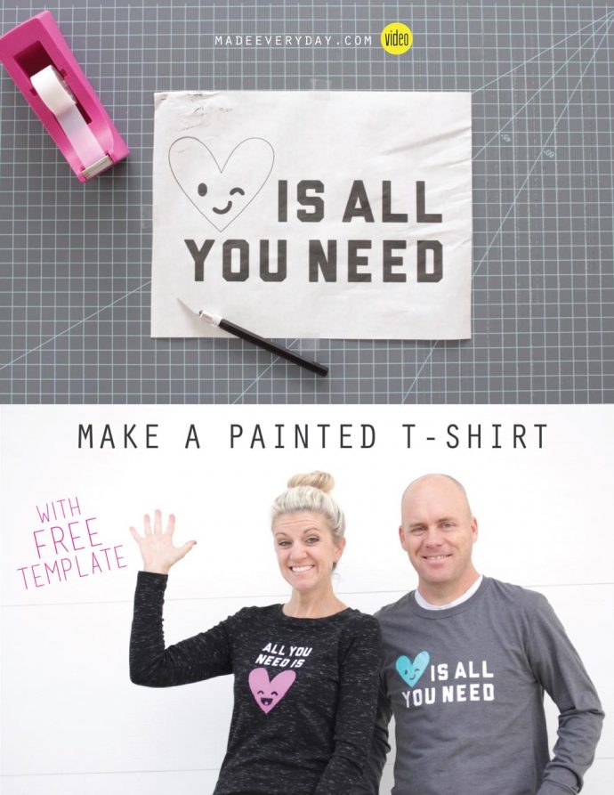 How to Paint a T-shirt using a Freezer Paper Stencil | video tutorial from MADE Everyday with Dana Willard